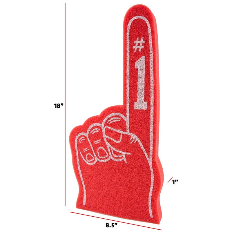 FUNSTITUTION Giant Foam Finger 18 Inch- Number 1 Universal Foam Hand for All Occasions - Cheerleading for Sports - Exciting Vibrant Colors use as Celebration Pom Poms- Great for Sports Events Games School Business - Image 5